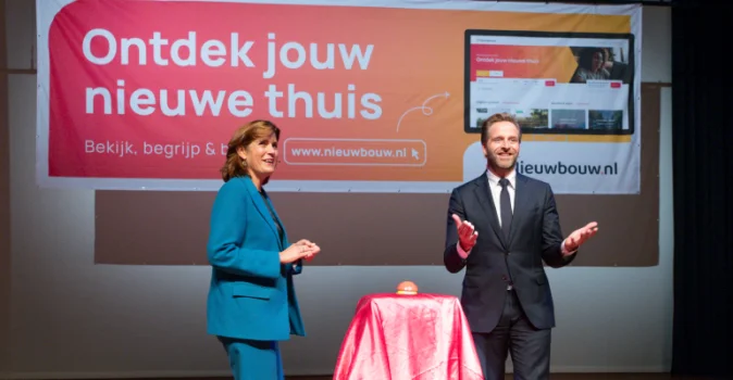 Hugo de Jonge en Desirée Uitzetter lanceren Nieuwbouw.nl
